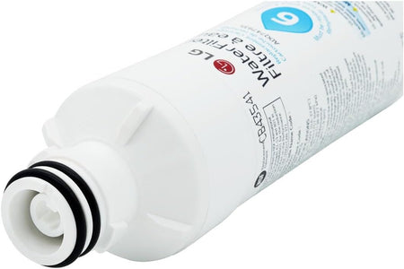 Close-up of LG LT1000P filter twist-lock cap and O-ring seals for leak-free install
