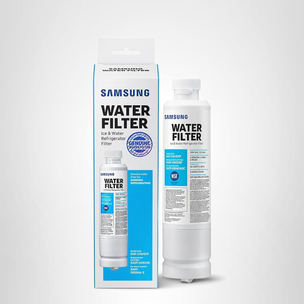 Samsung HAF-CIN/EXP refrigerator water filter with retail box packaging