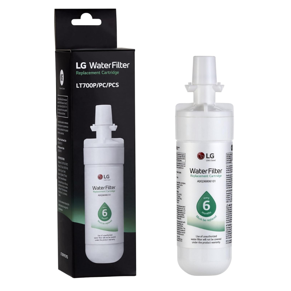 LG LT700P genuine refrigerator water filter with retail box packaging