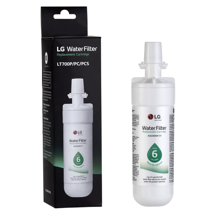 LG LT700P genuine refrigerator water filter with retail box packaging